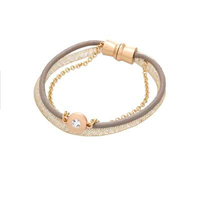 Merx fashion bracelet  19cm   Available in 3 colour choices  Champage  Crystal and Rose Gold  Rhodium Black and Crystal  Matte Gold taupe and Crystal   