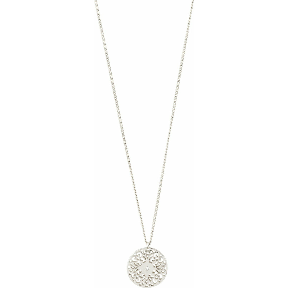 pilgrim jewellery carol filgree pendant necklace silver-plated