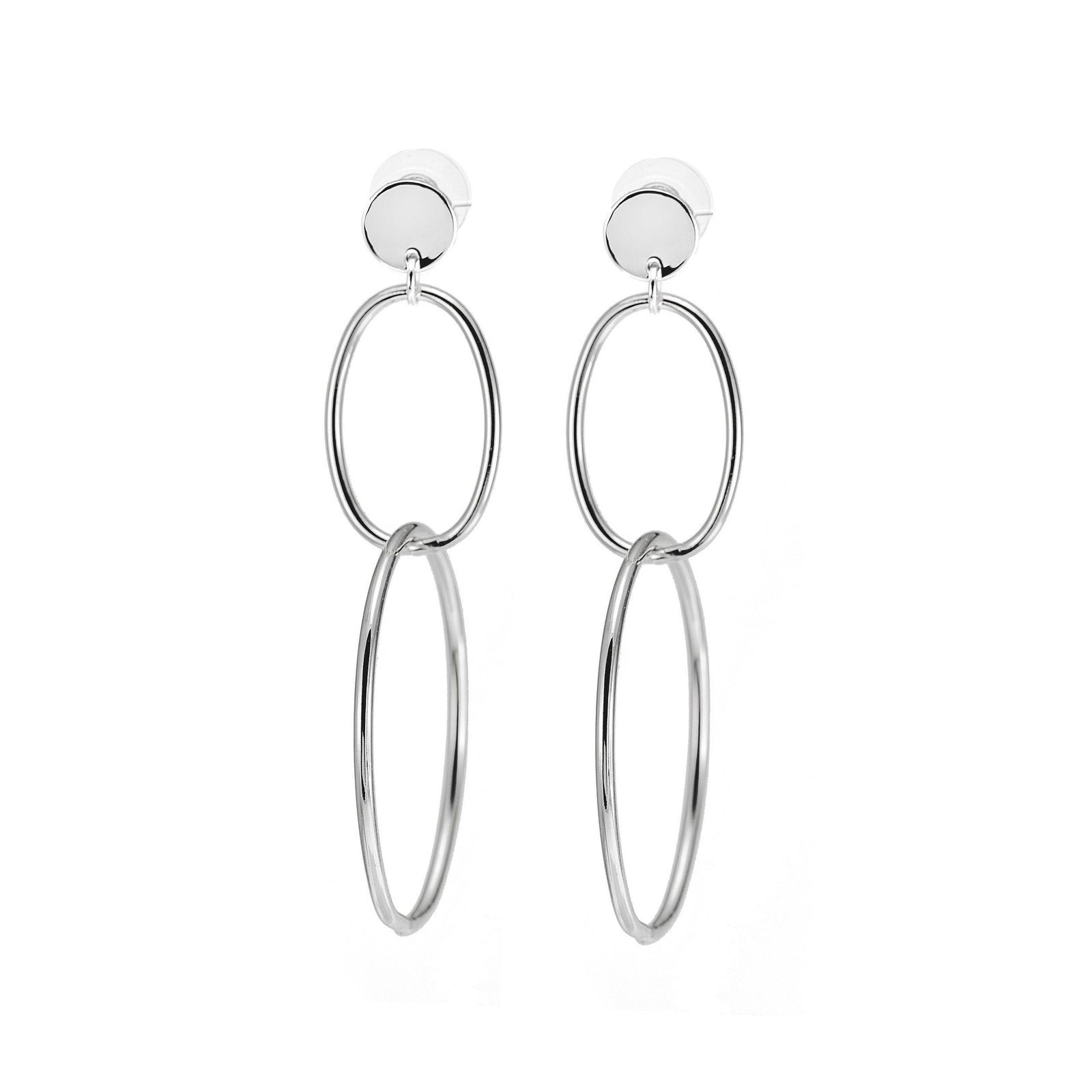 Merx jewellery double hoop dangling long earrings