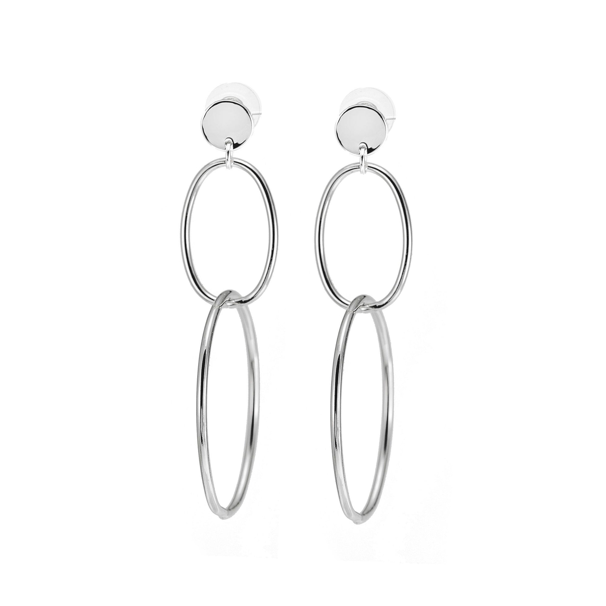 Merx jewellery double hoop dangling long earrings