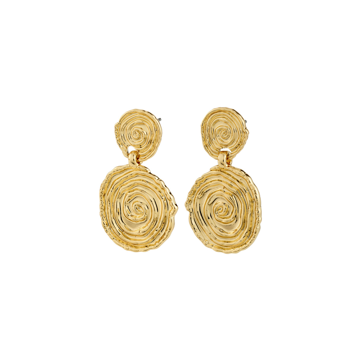 AIR recycled spiral coin pendant earrings