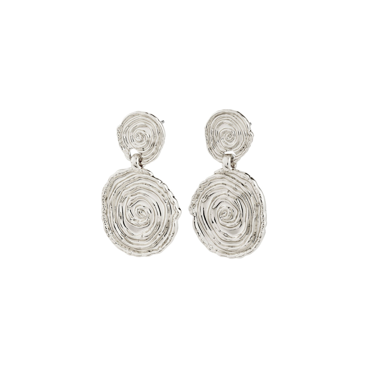 AIR recycled spiral coin pendant earrings