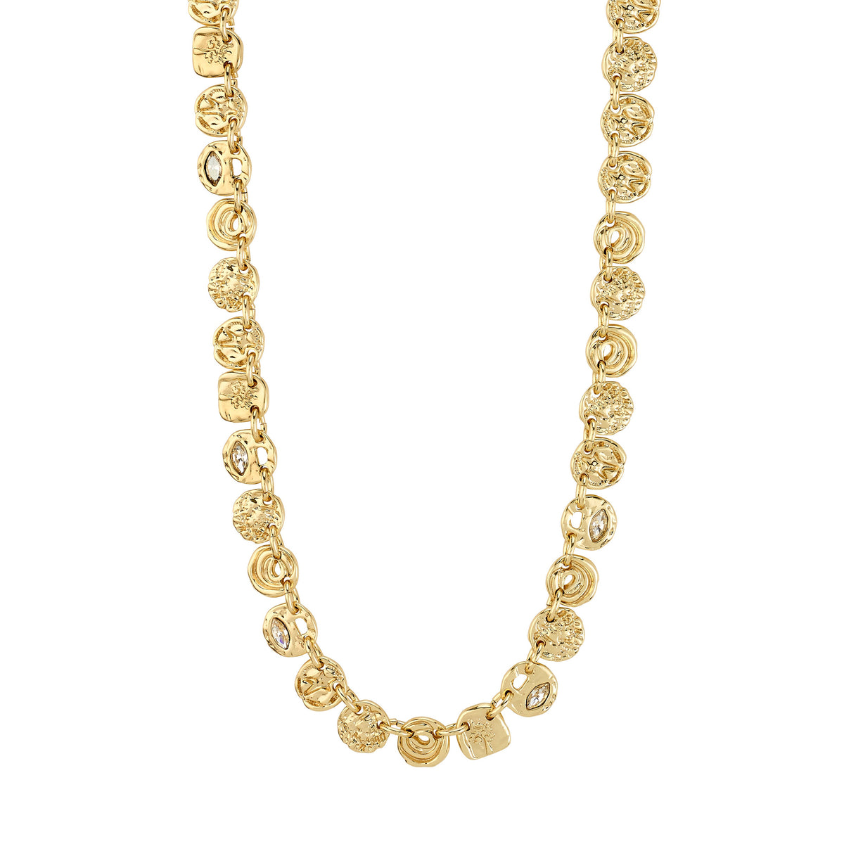 FIRE recycled coins & crystal necklace