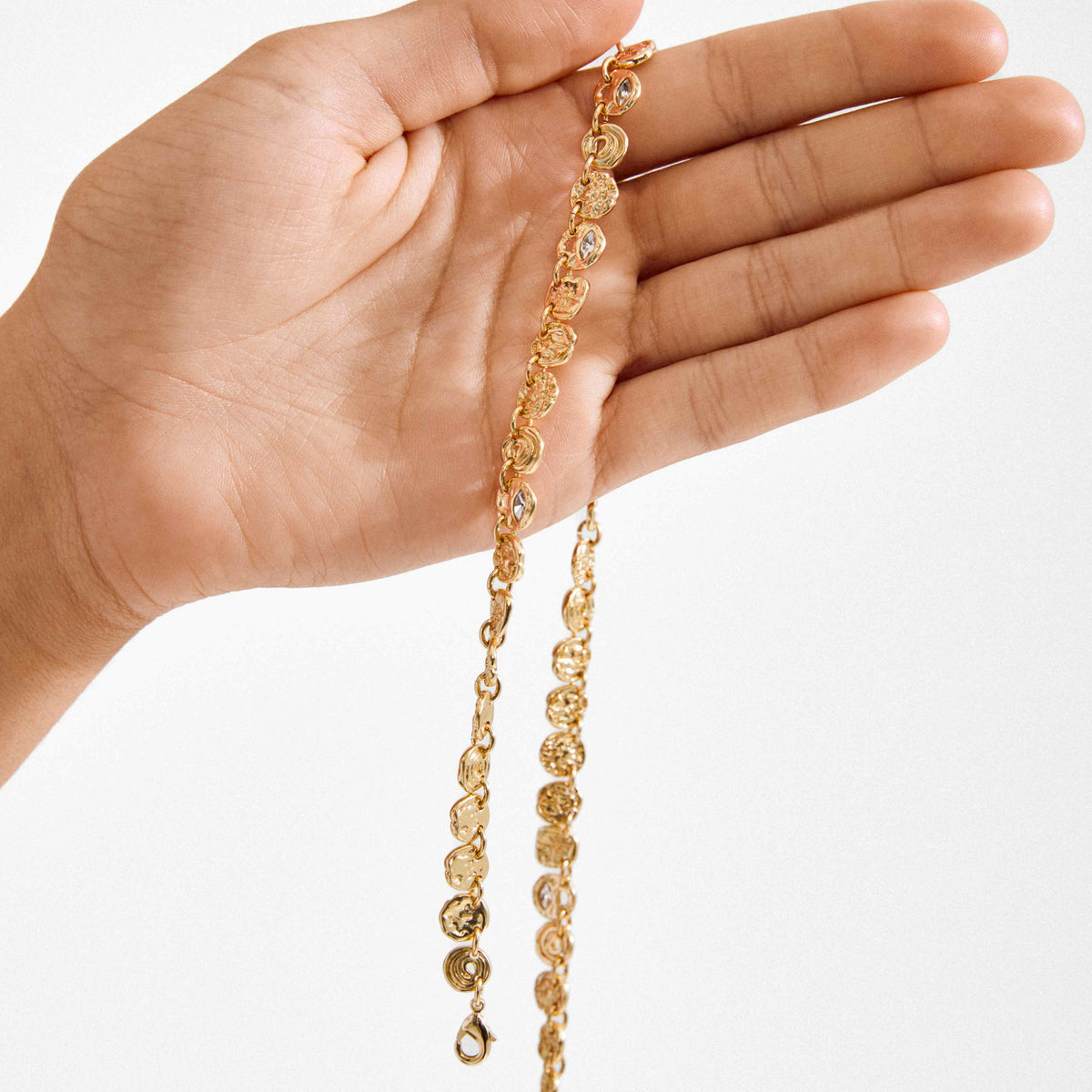 FIRE recycled coins & crystal necklace