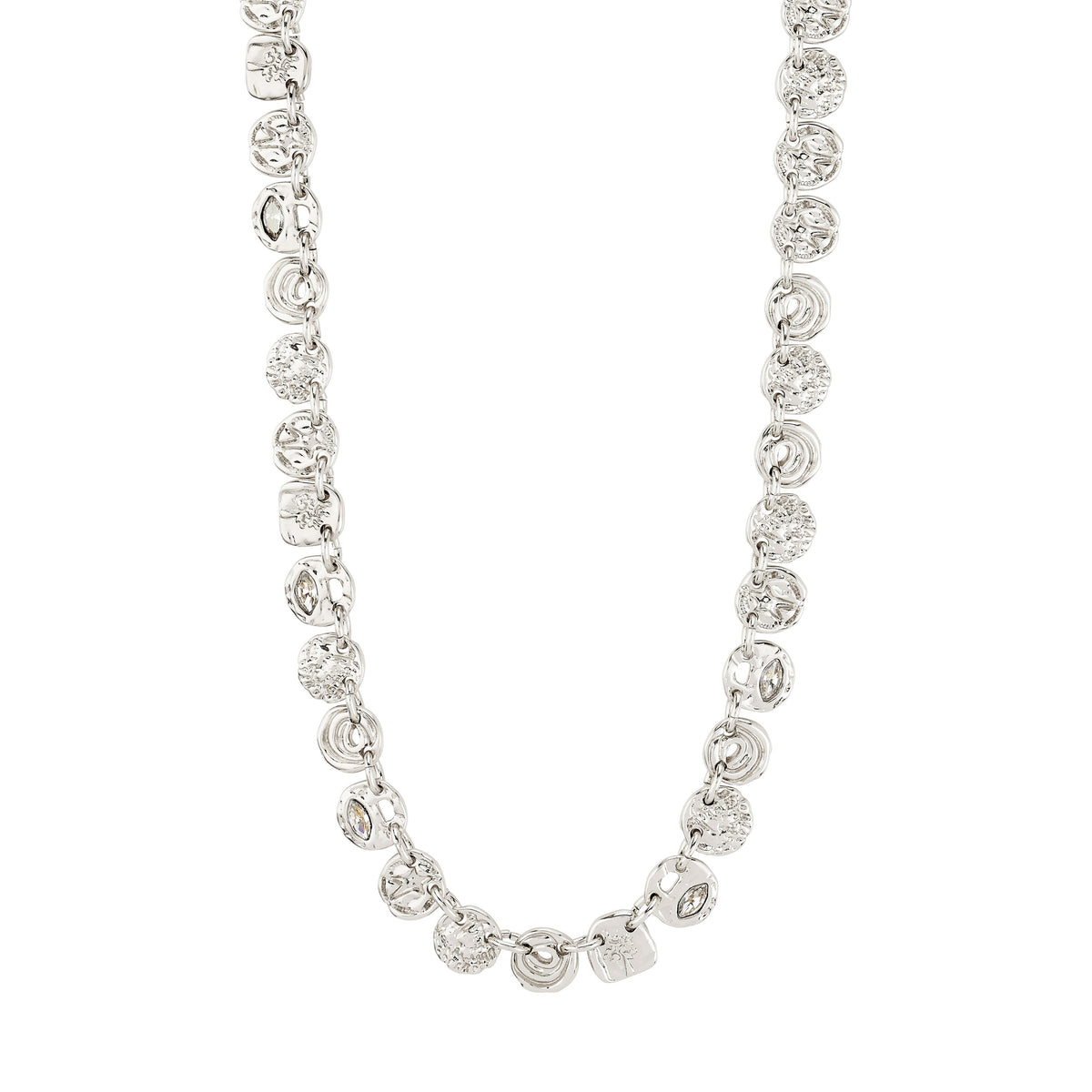 FIRE recycled coins & crystal necklace