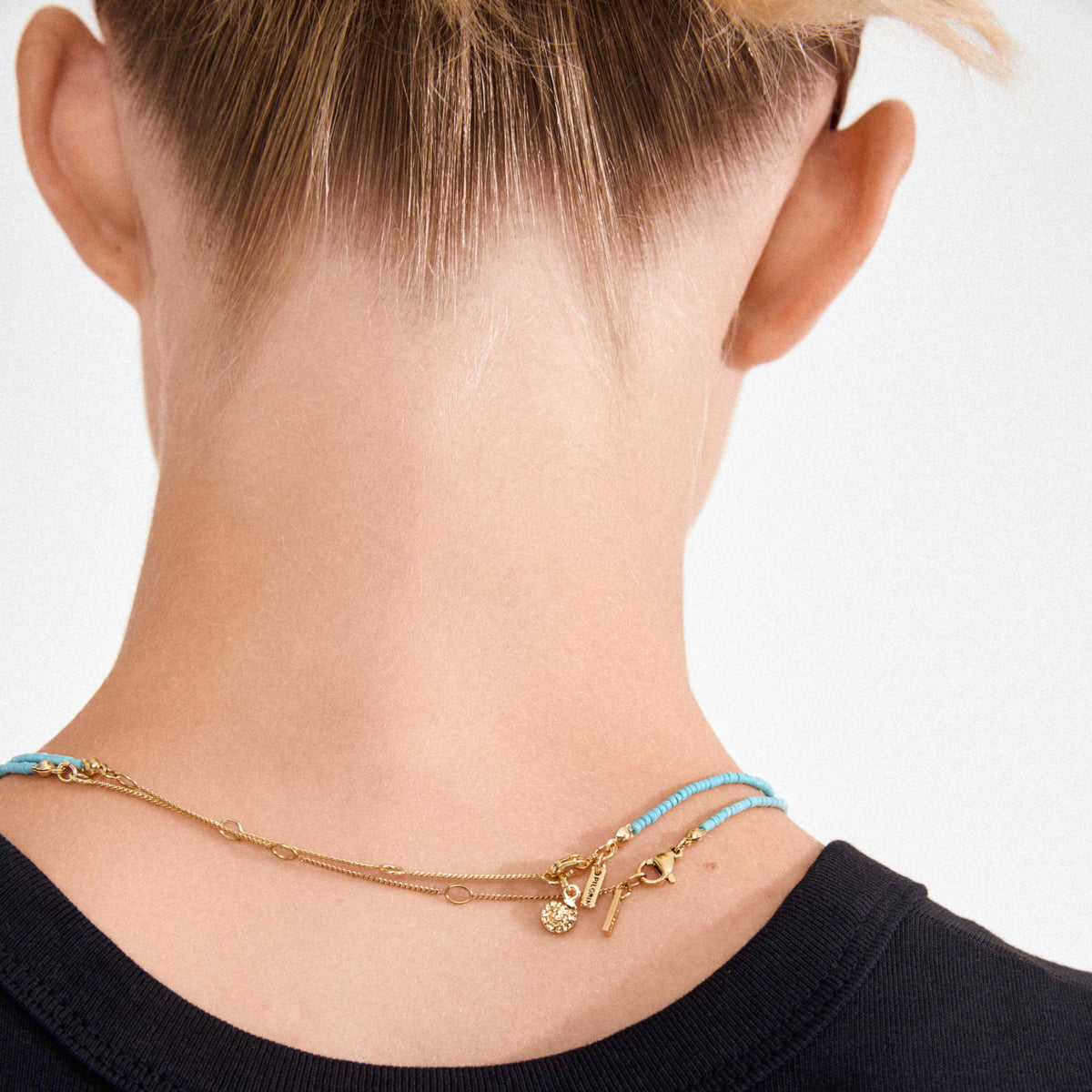 HAZE blue beads necklaces 2-in-1