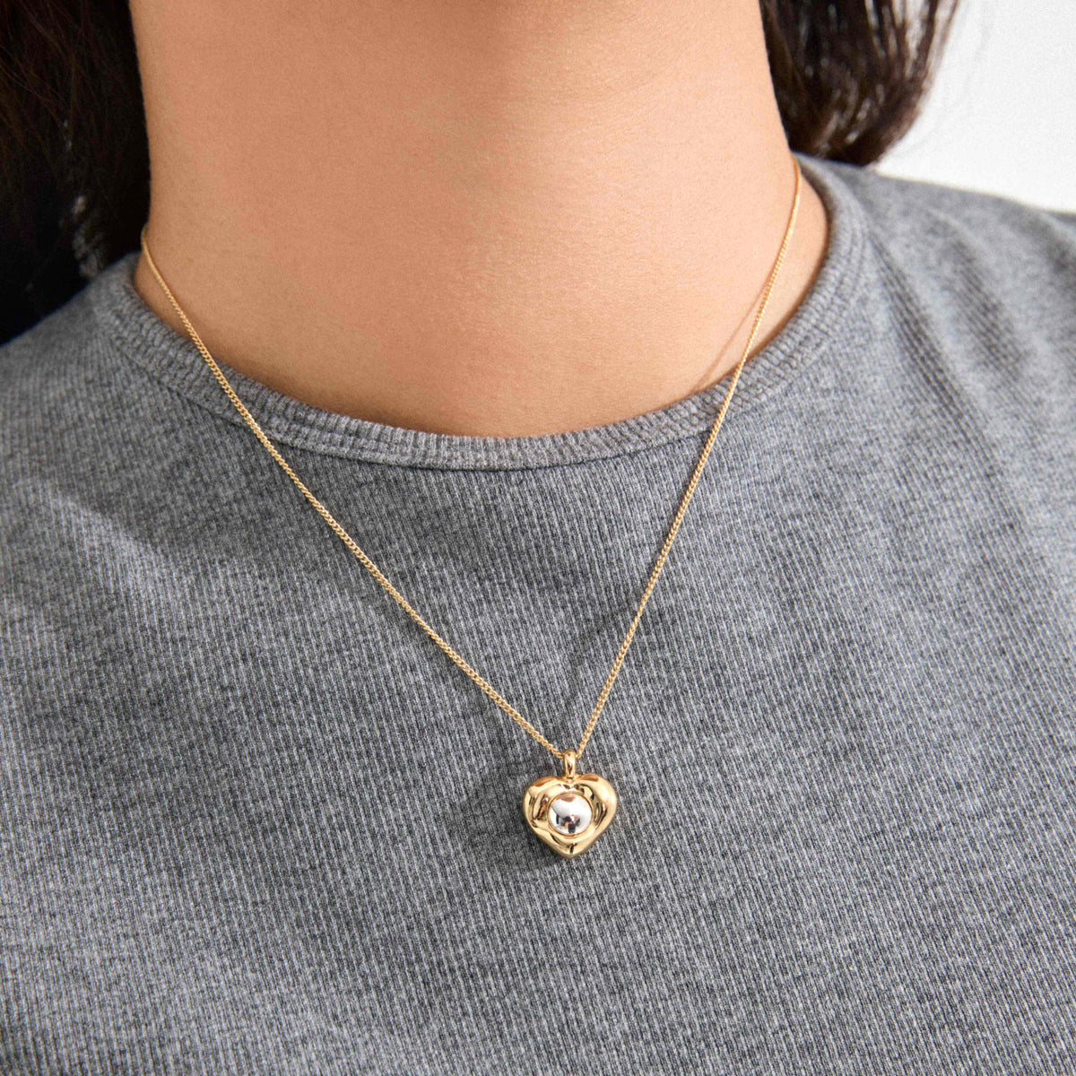NOVA recycled mixed metal heart necklace