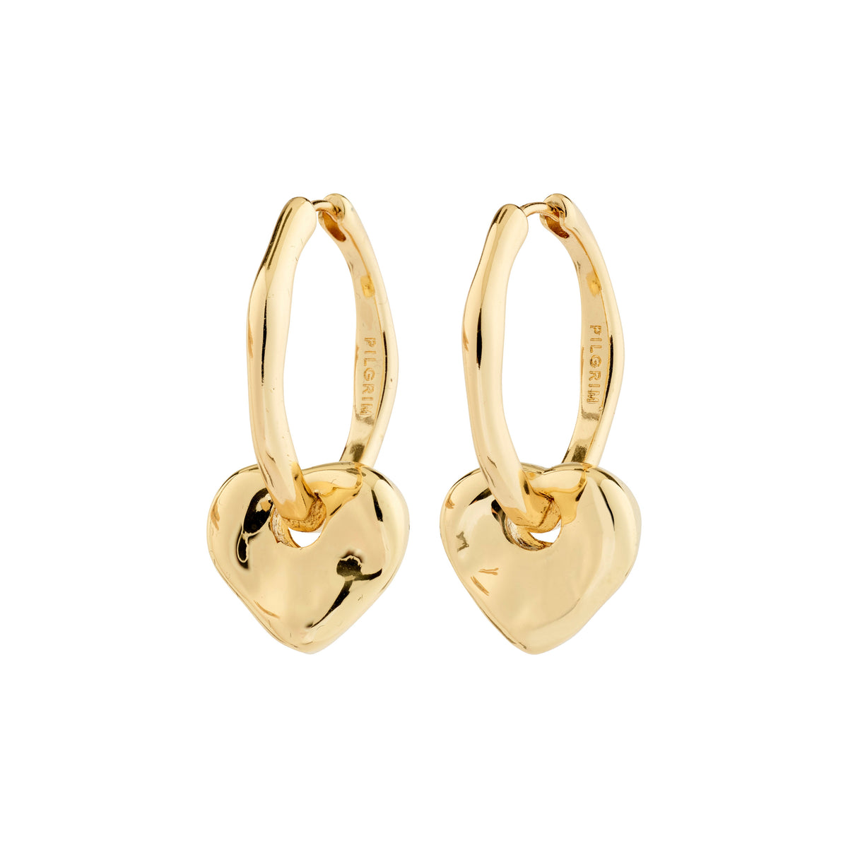 NOVA recycled heart pendant hoop earrings