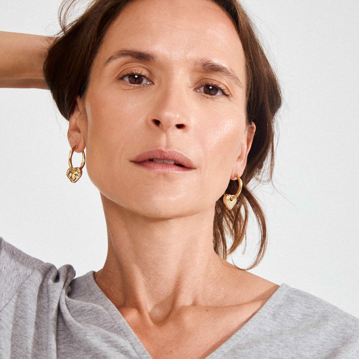 NOVA recycled heart pendant hoop earrings