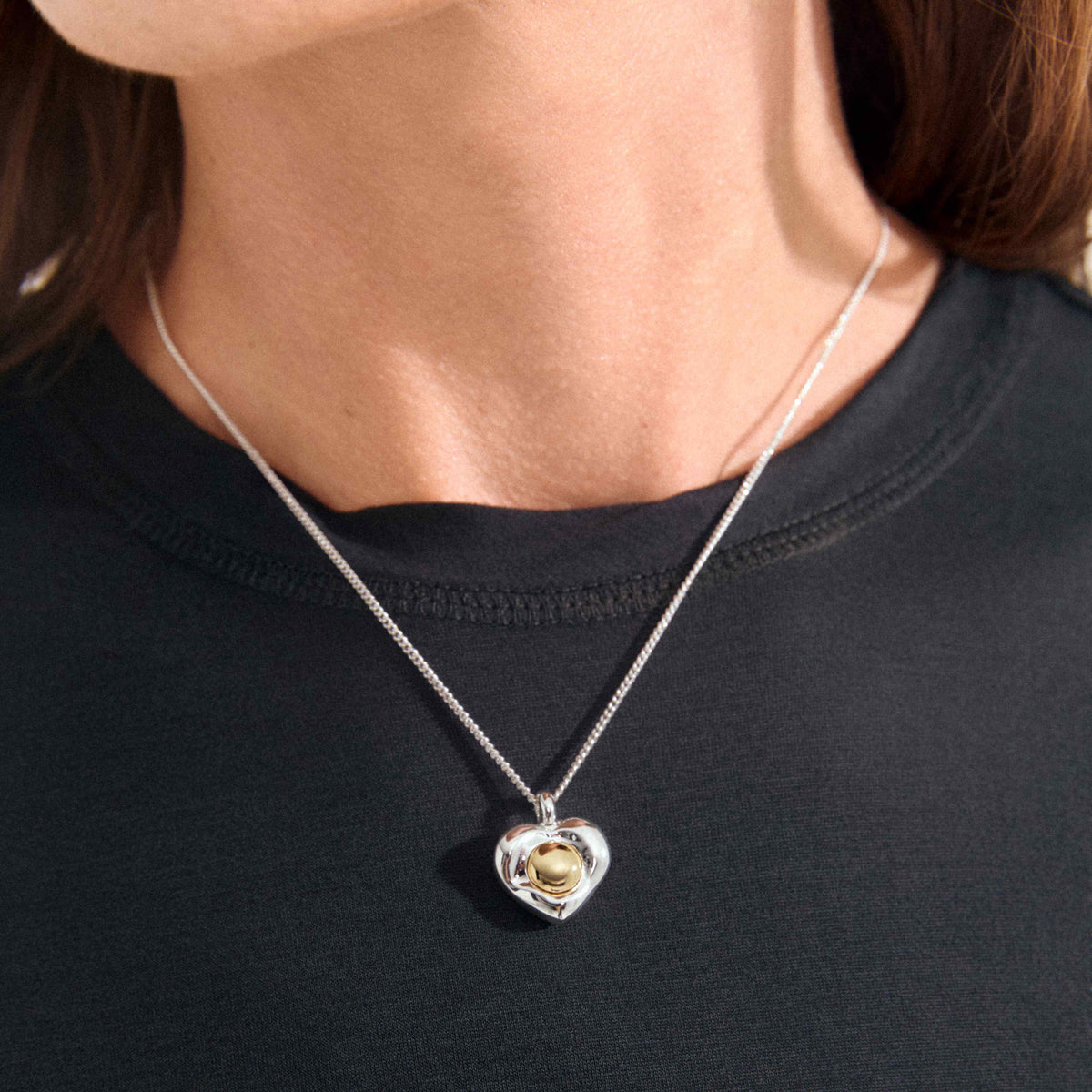 NOVA recycled mixed metal heart necklace