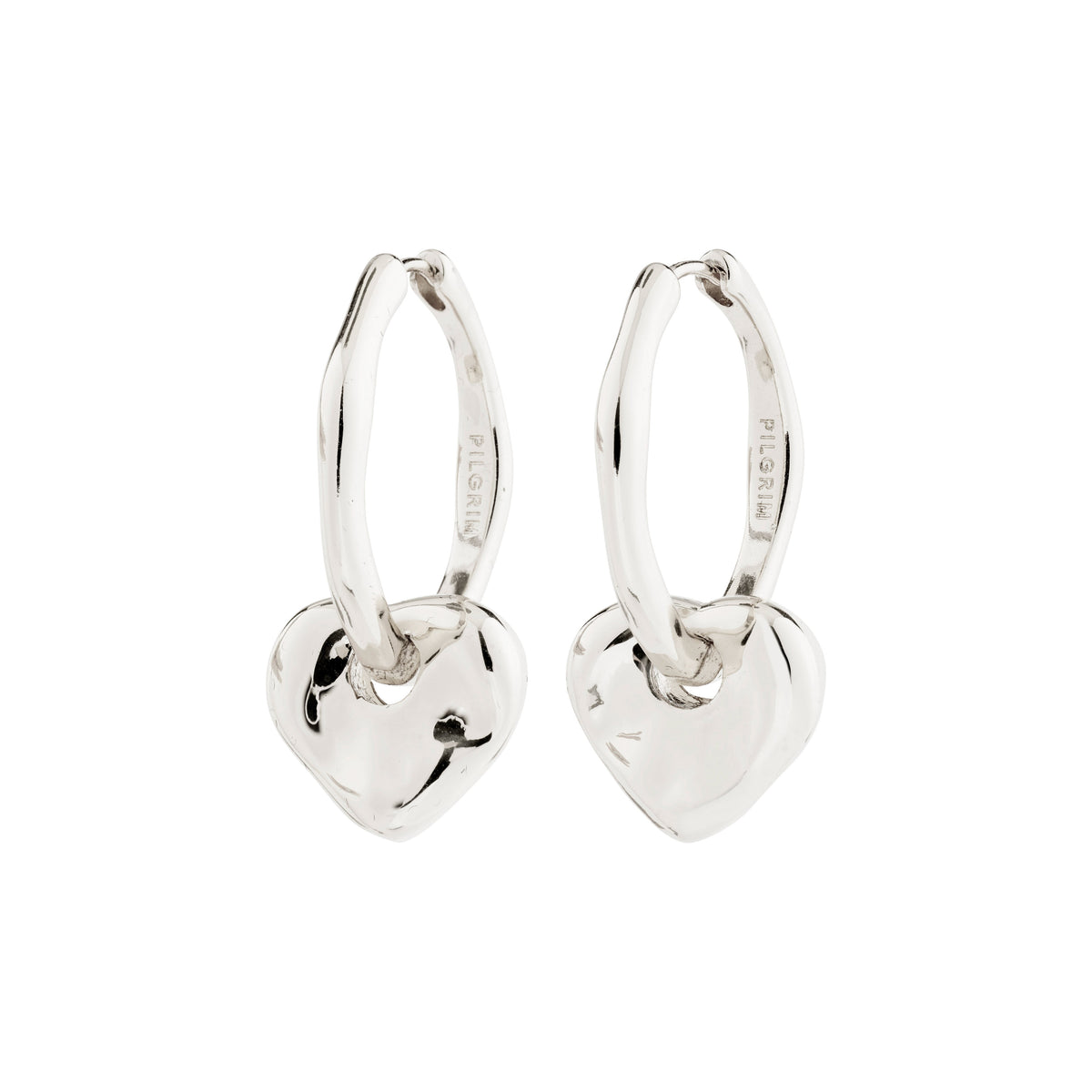 NOVA recycled heart pendant hoop earrings