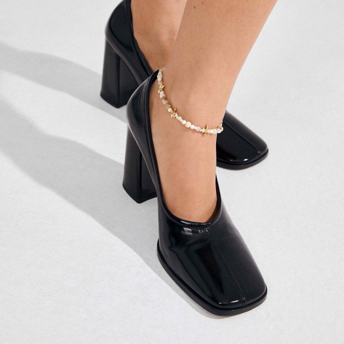 PRISM recycled beaded ankle chain - 25 cm
