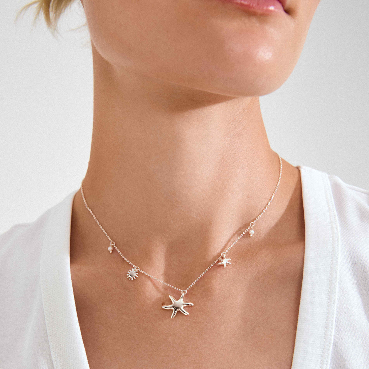 PRISM recycled pearls & charms necklace