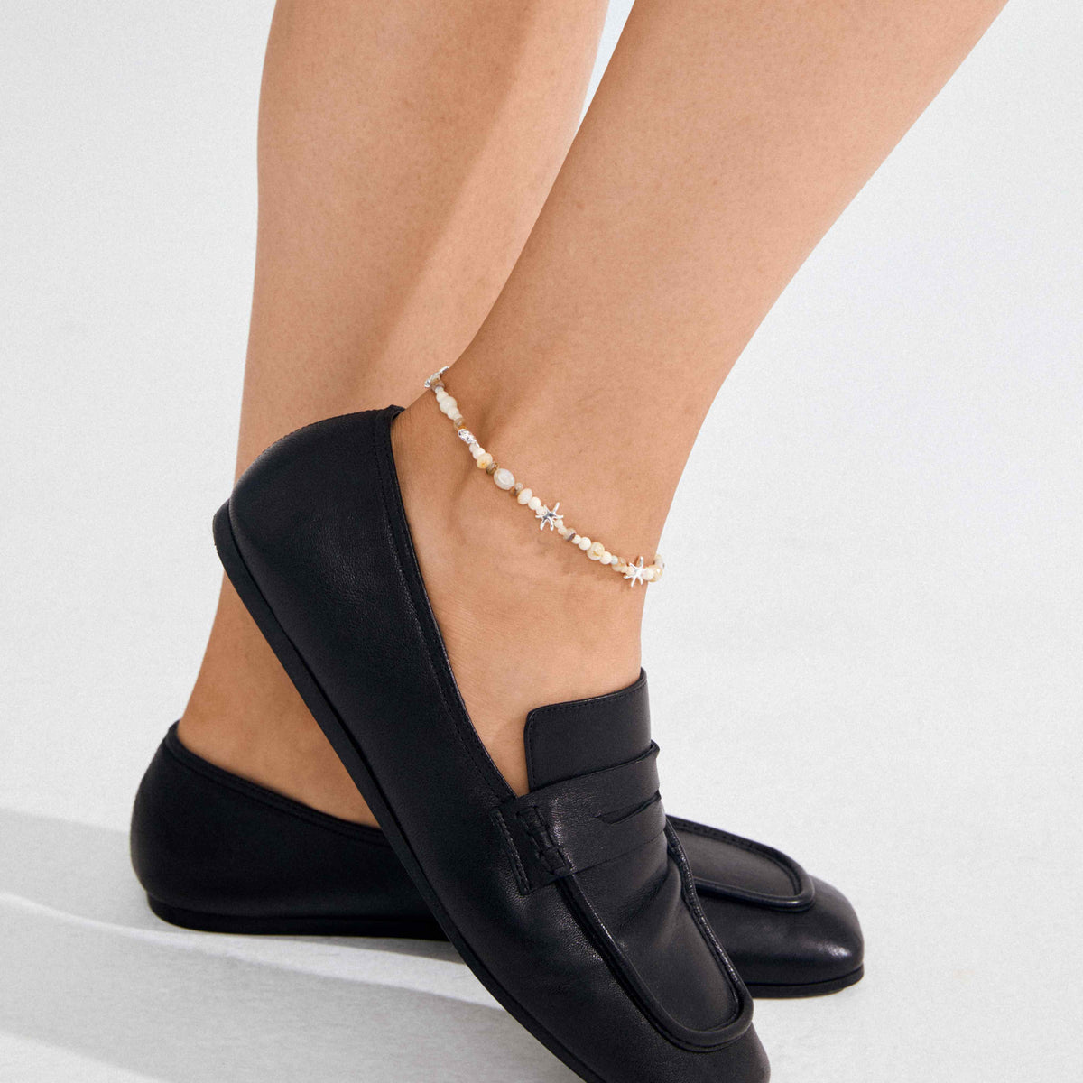 PRISM recycled beaded ankle chain - 25 cm