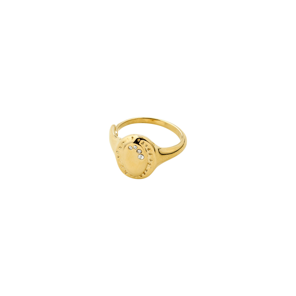 HERE recycled crystals signet ring