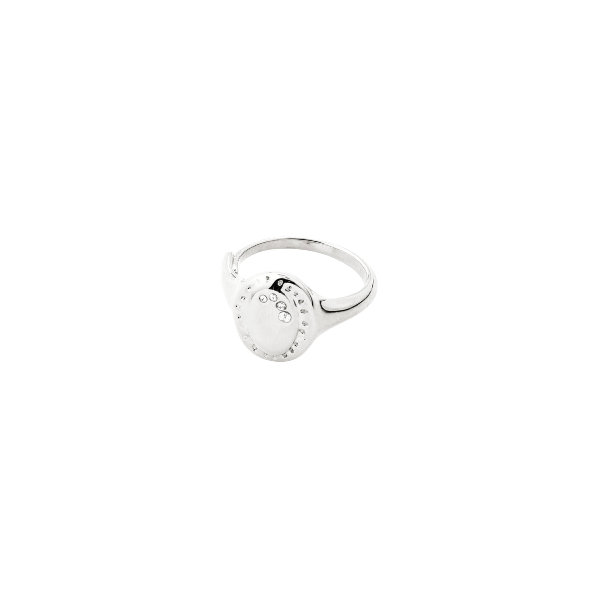 HERE recycled crystals signet ring