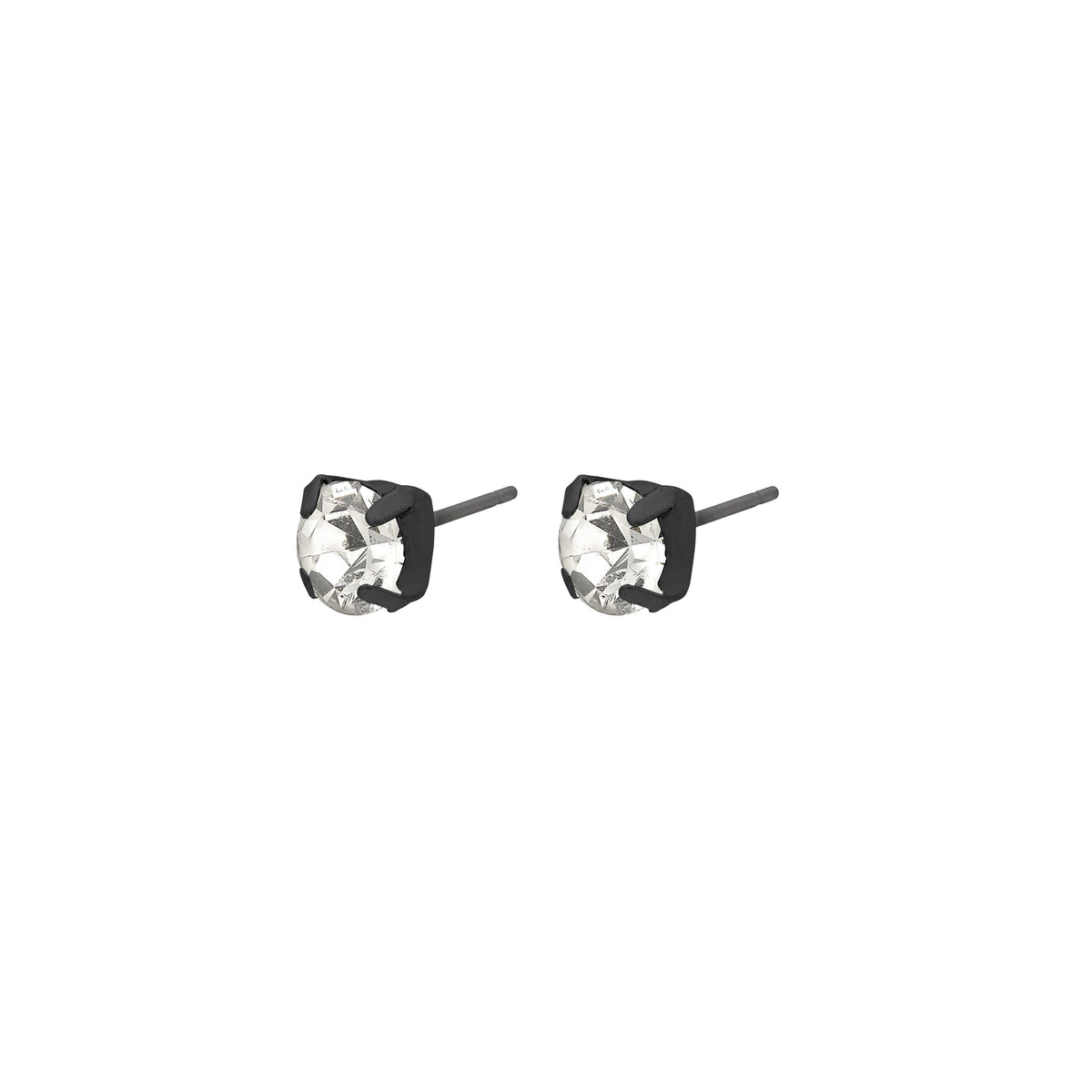 ORIGINAL crystal earstuds hematite color