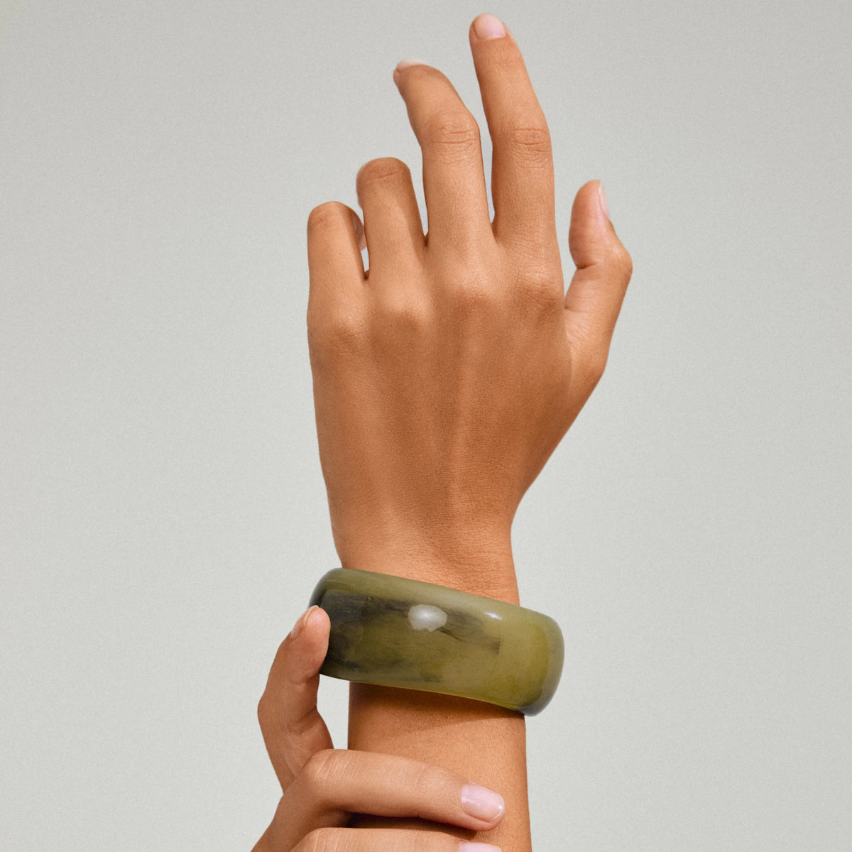AASE recycled maxi acrylic bangle bracelet green