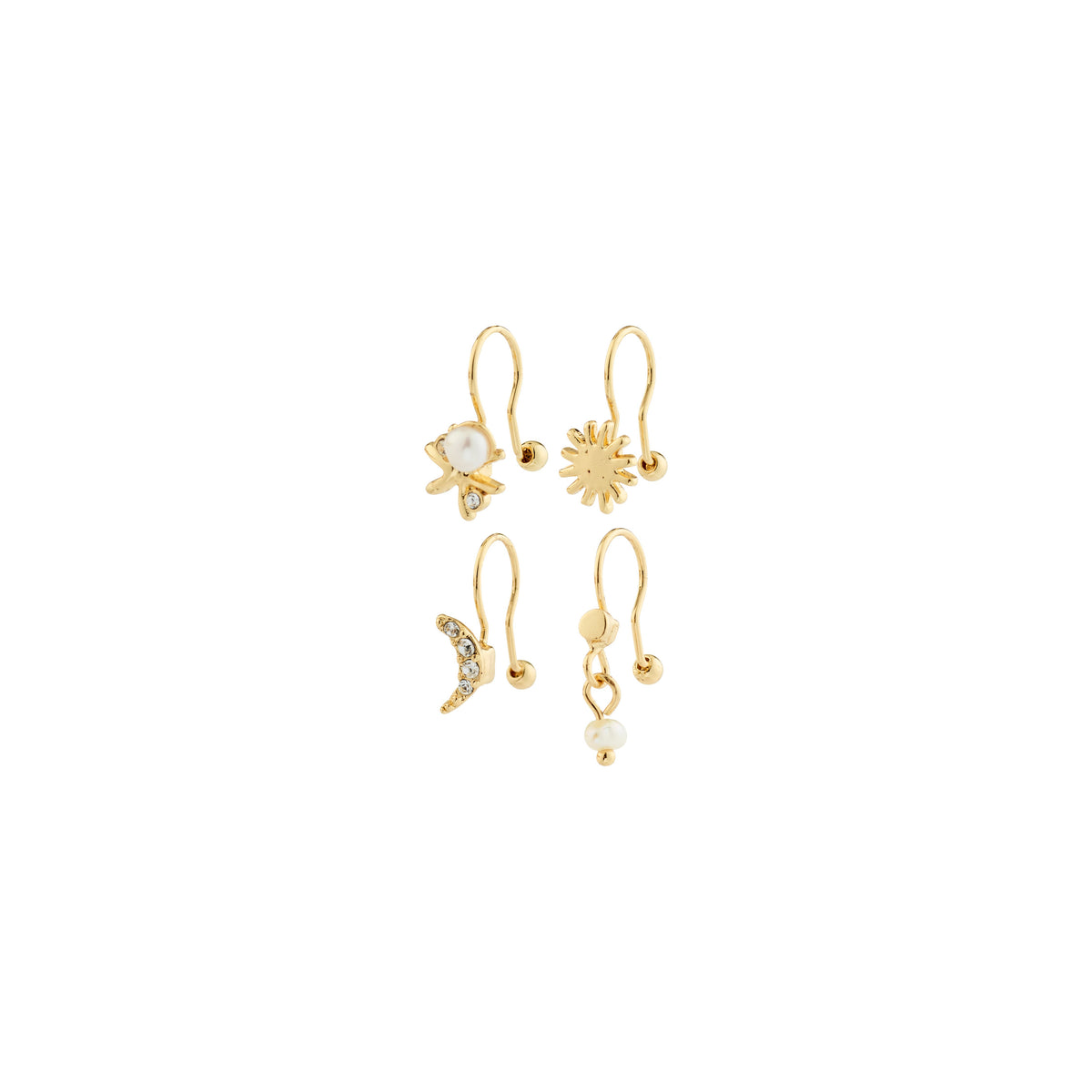 EVON recycled charms ear cuff 4-in-1 set