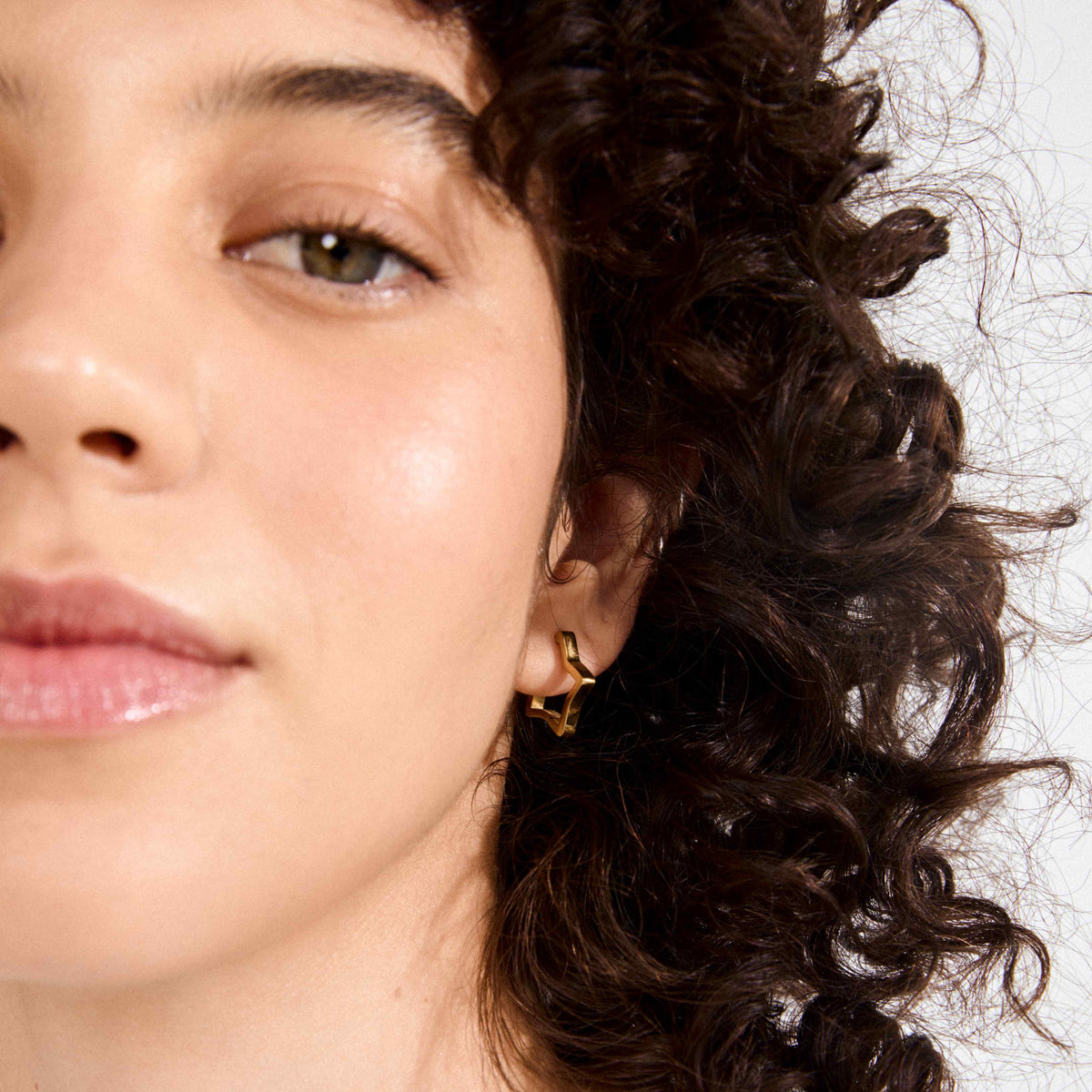 SOLARI recycled star hoop earrings