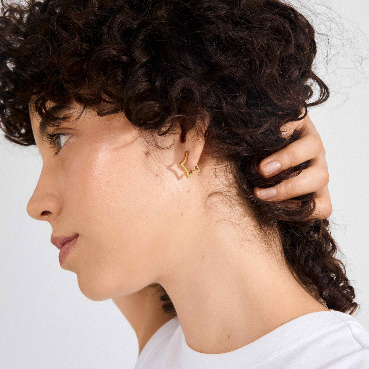 SOLARI recycled star hoop earrings