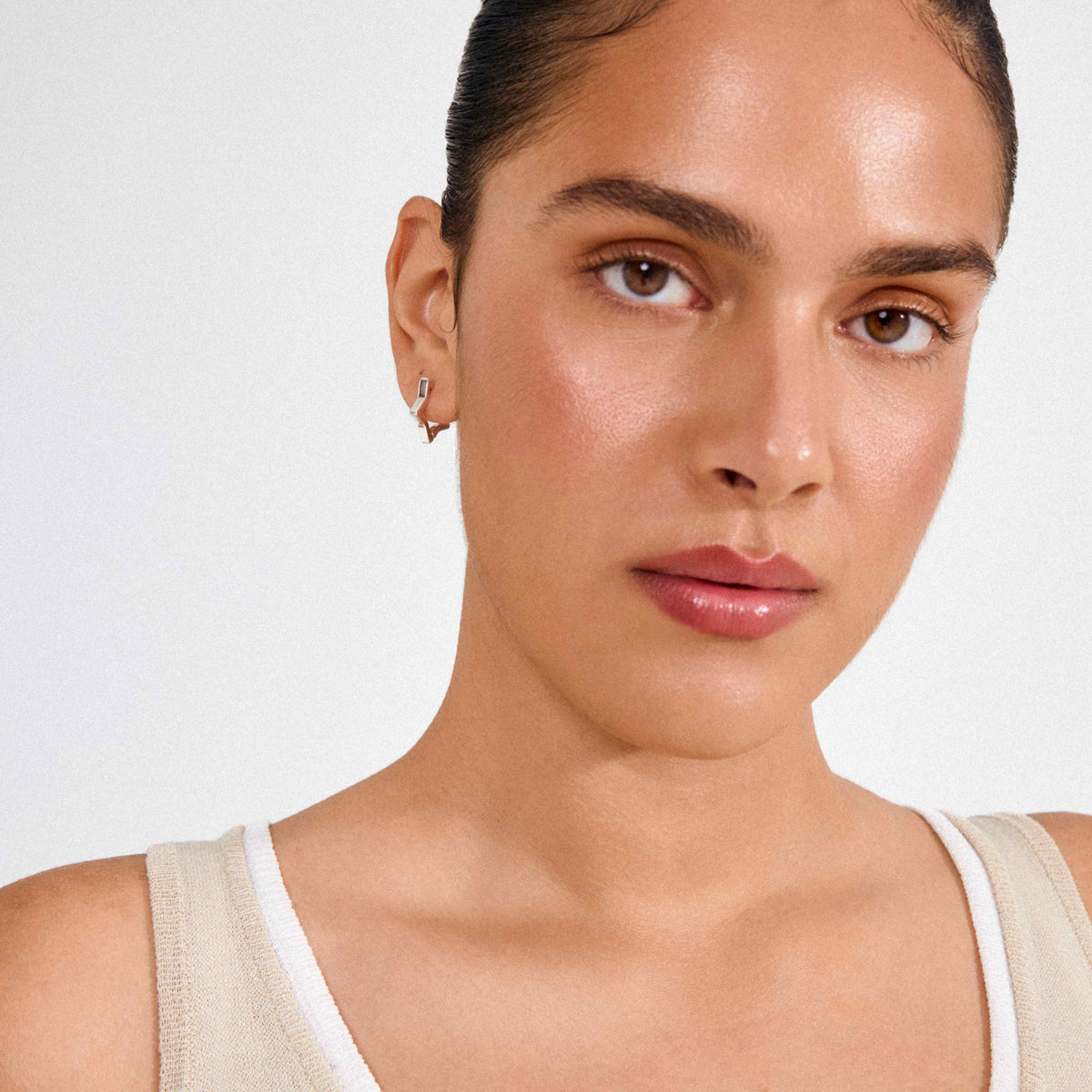 SOLARI recycled star hoop earrings
