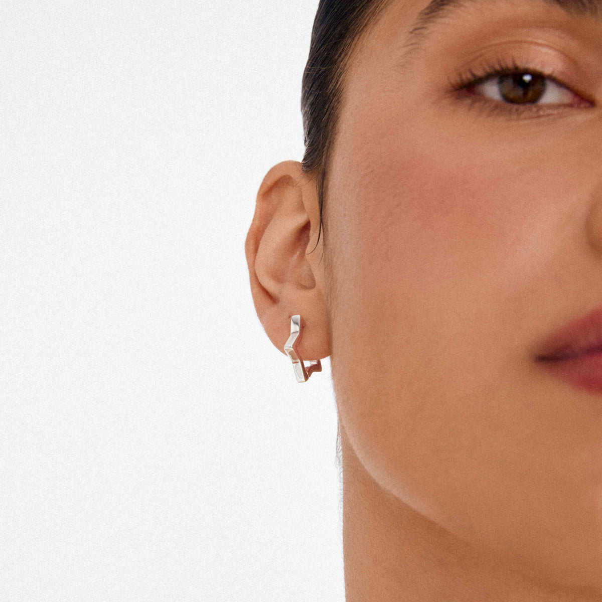 SOLARI recycled star hoop earrings