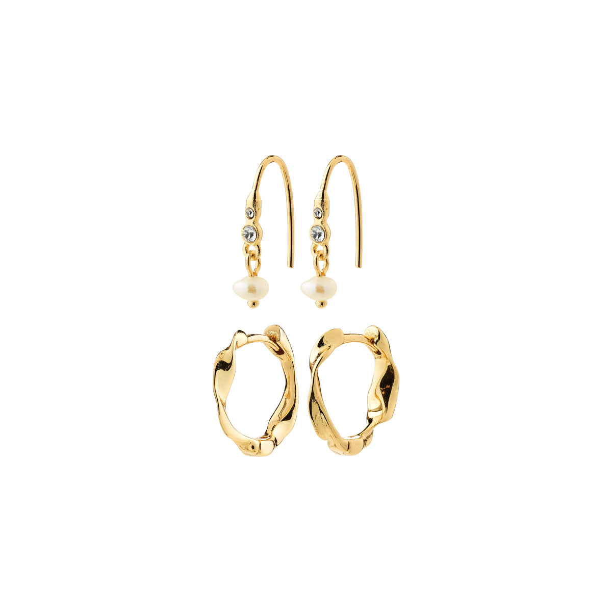 MORIN recycled pearls & crystals earrings 2-in-1