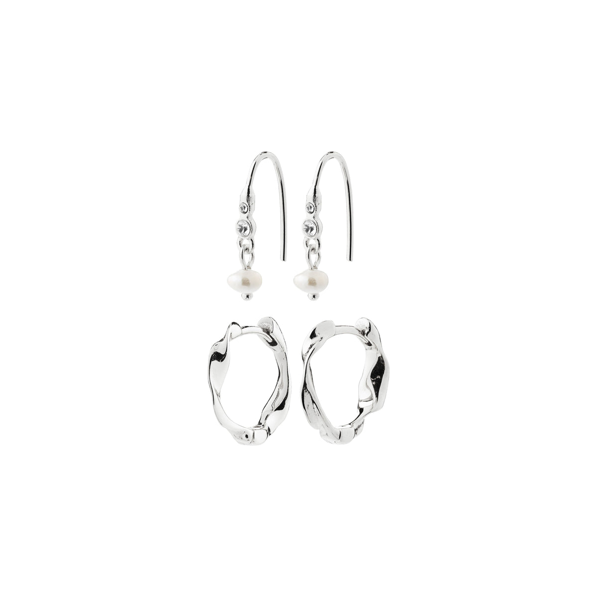 MORIN recycled pearls & crystals earrings 2-in-1
