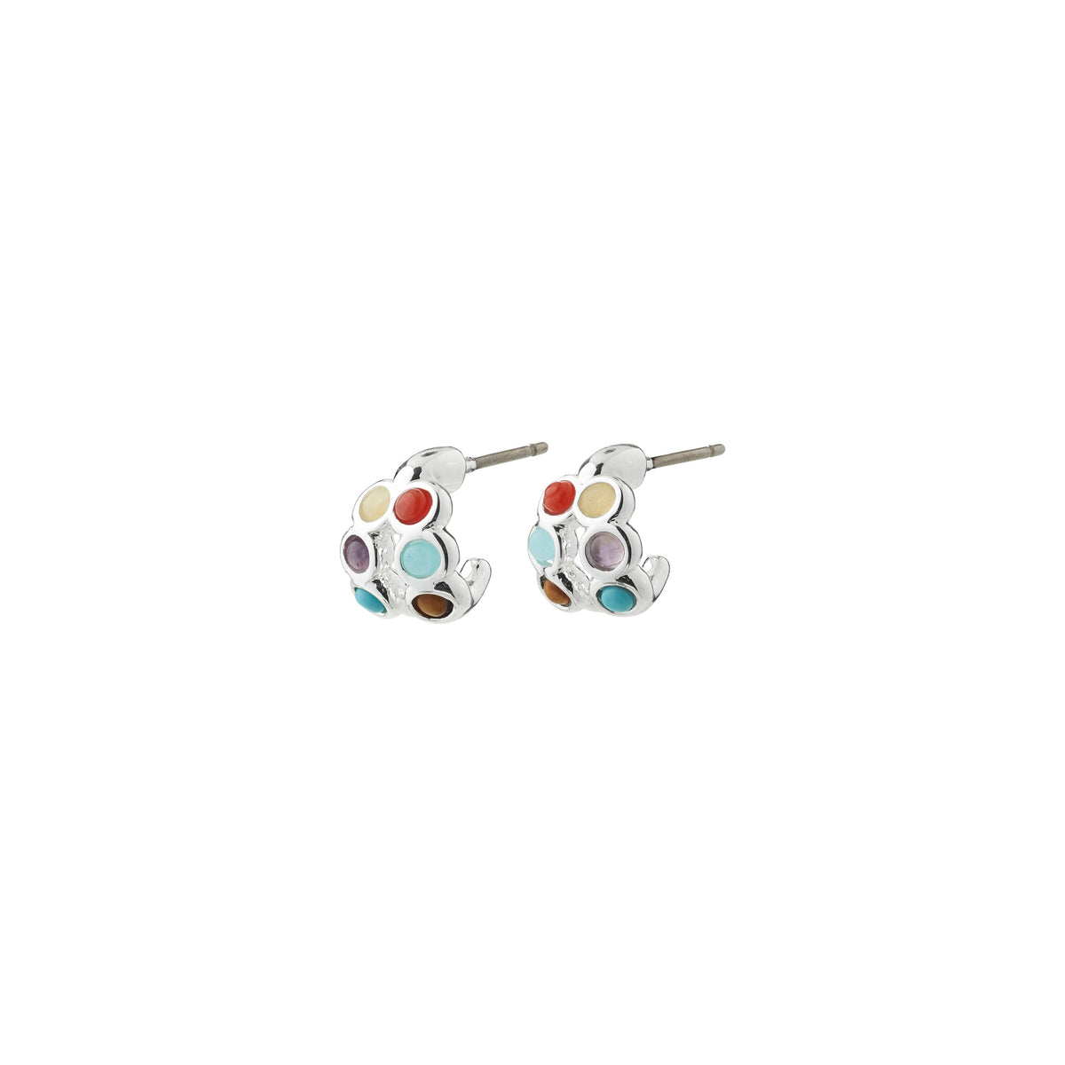 LONNIE recycled semi-precious stones hoop earrings