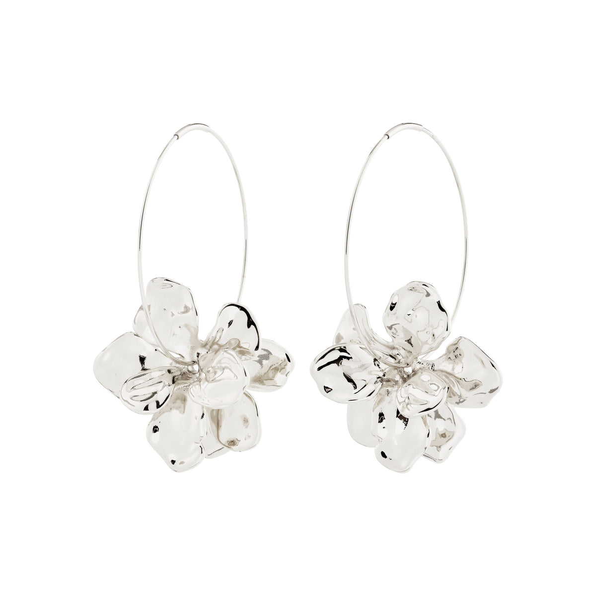 LUNITH recycled flower pendant earrings