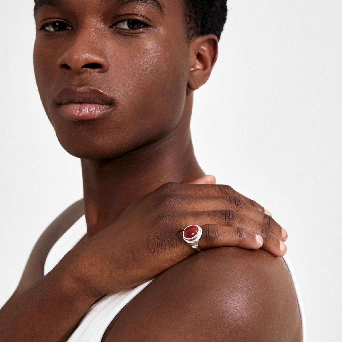 LYNDON recycled red agate ring
