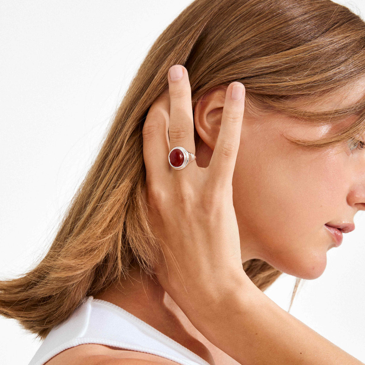LYNDON recycled red agate ring