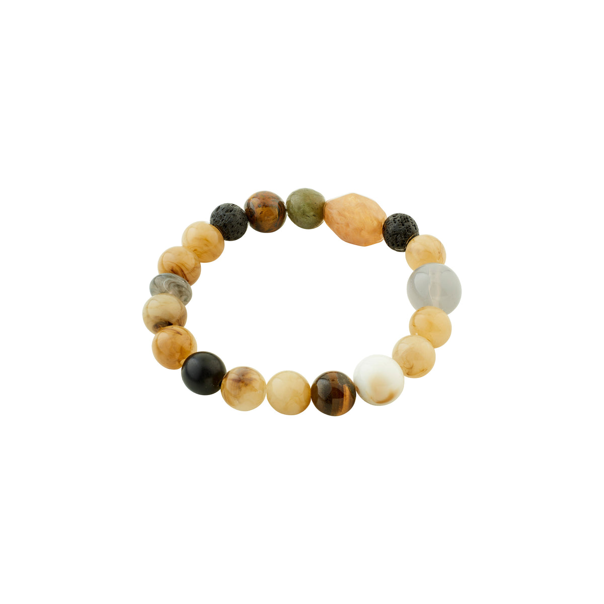MAREO semi-precious stones bracelet brown