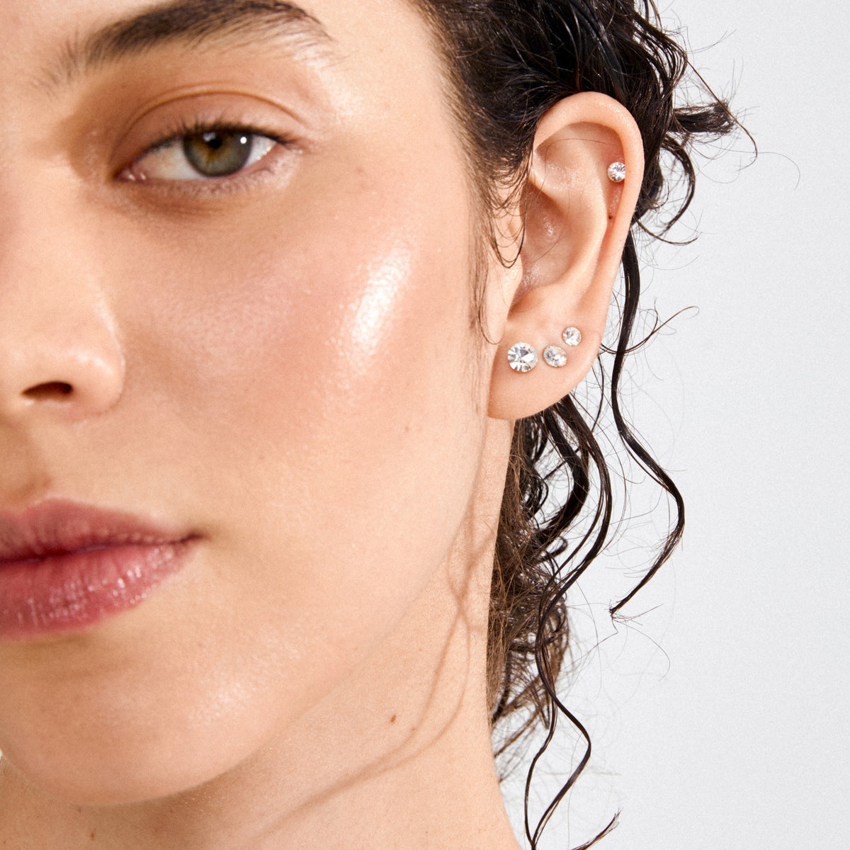 MILLIE crystal stud earrings 3-in-1