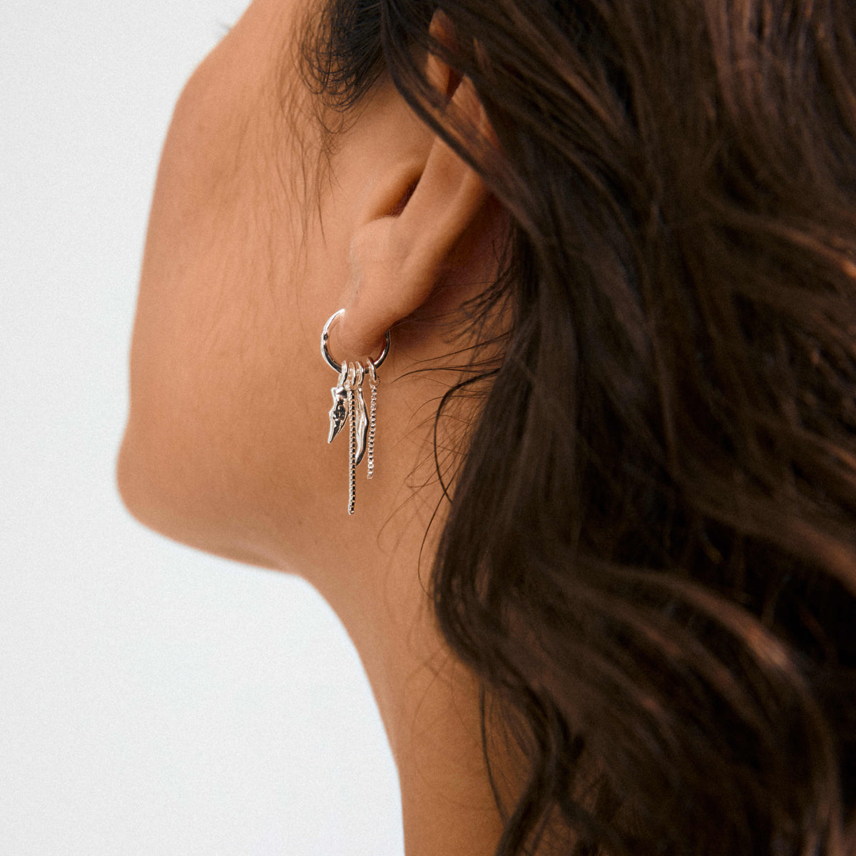 STERLING recycled pendants single earring