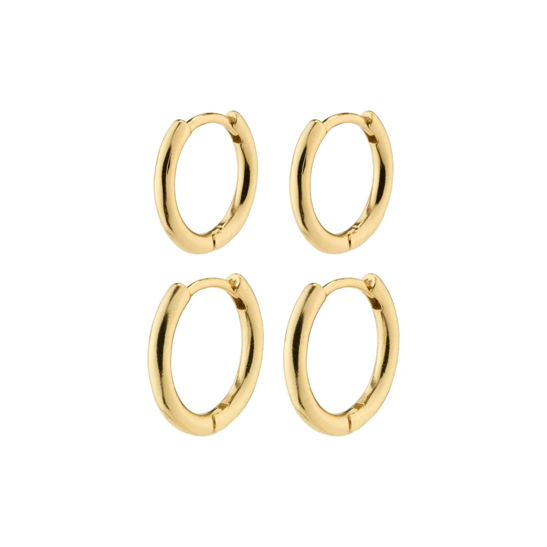 LEAF Recycled Hoop Earrings Set