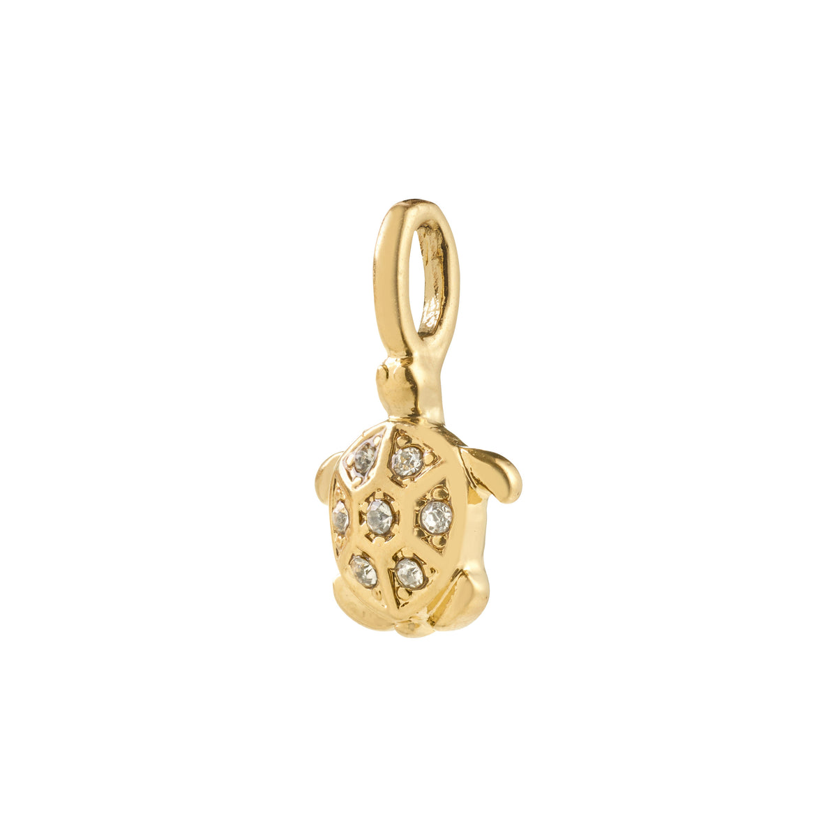 CHARM recycled mini crystal turtle pendant