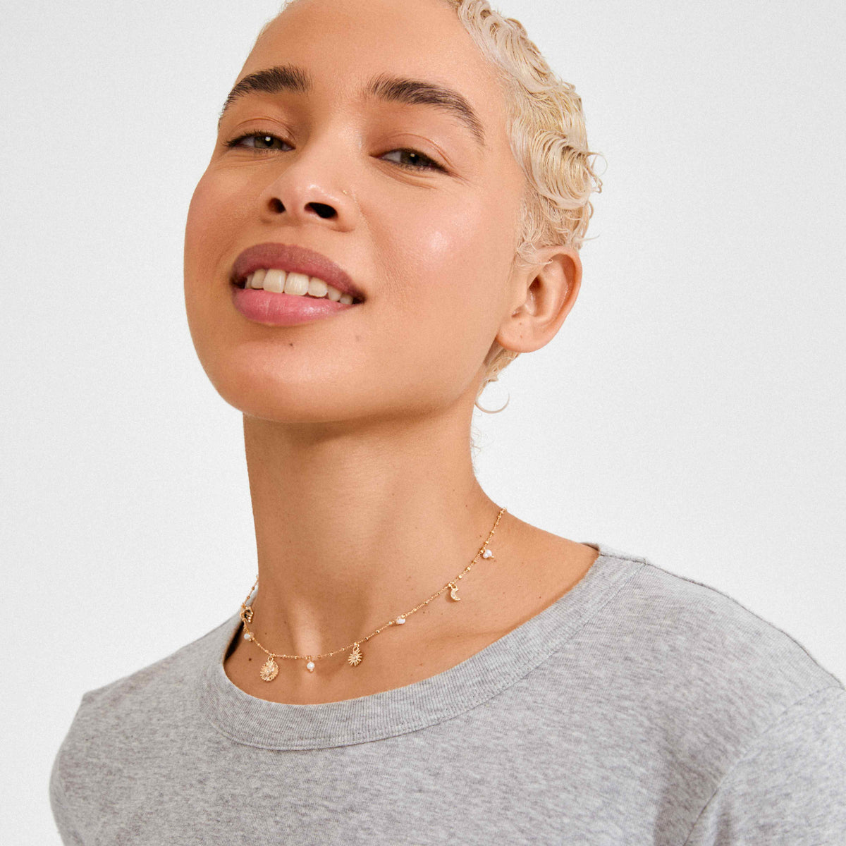 MYLAN recycled crystal charms necklace