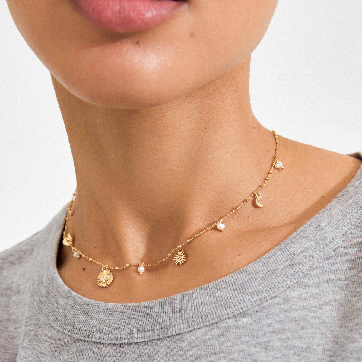 MYLAN recycled crystal charms necklace