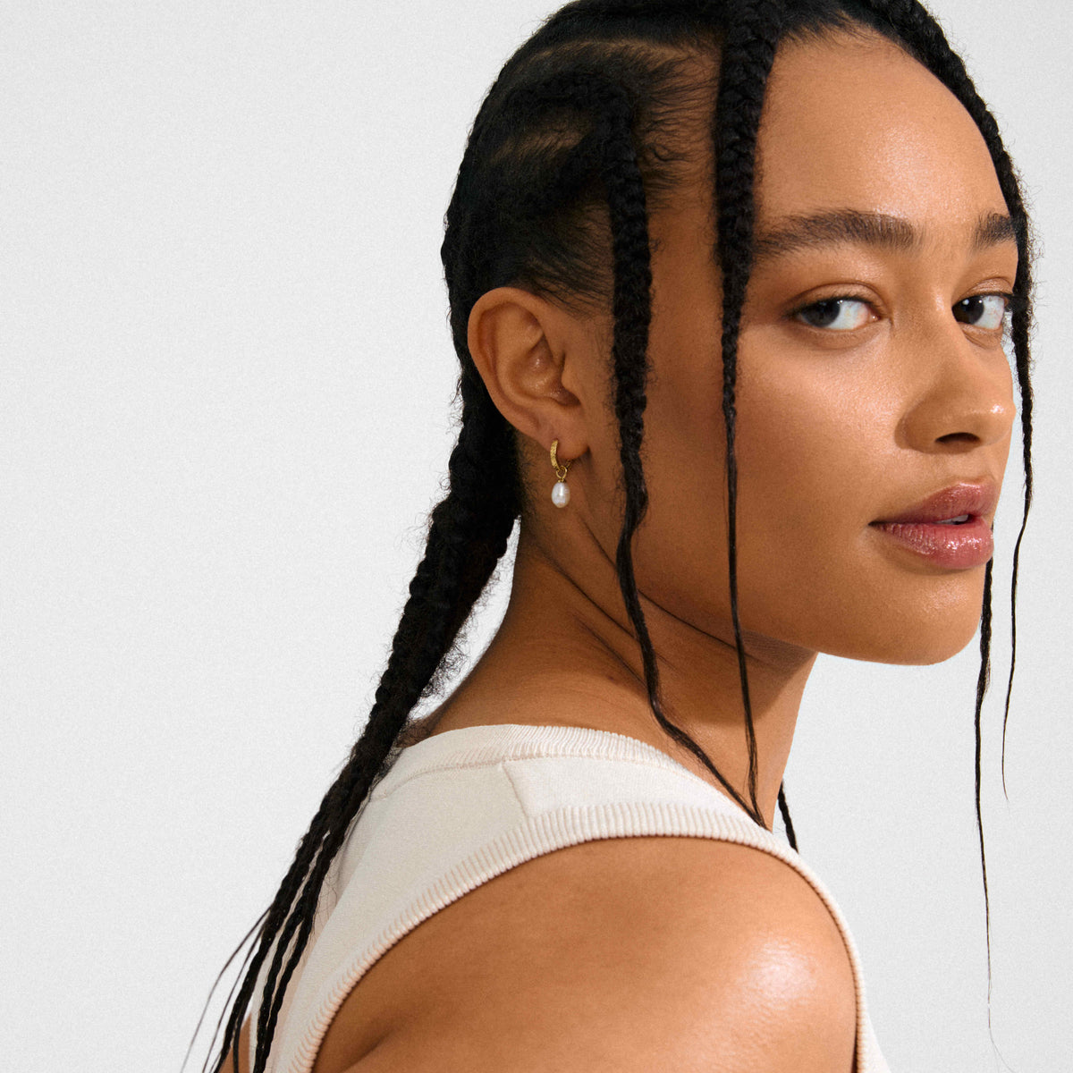 ELLIANA freshwater pearl hoop earrings