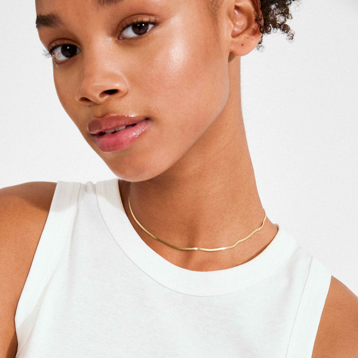 NIKITA recycled herringbone chain necklace