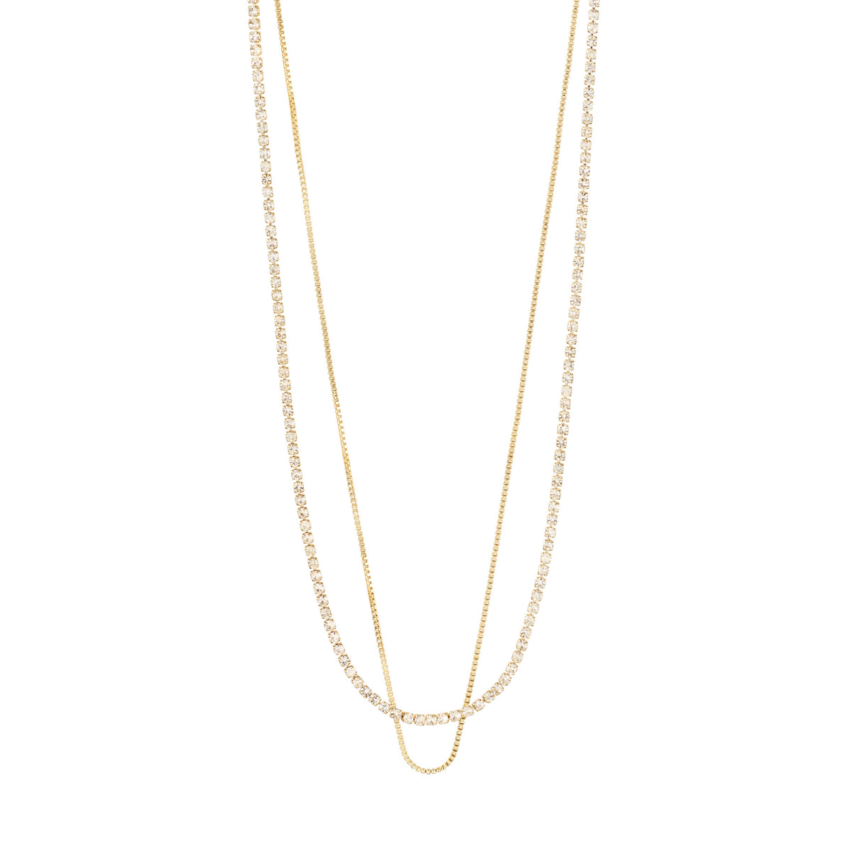 MILLE crystal layered necklace 2-in-1