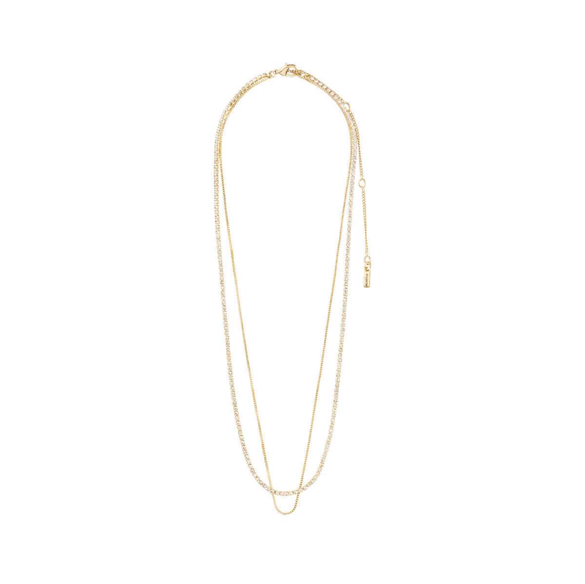 MILLE crystal layered necklace 2-in-1