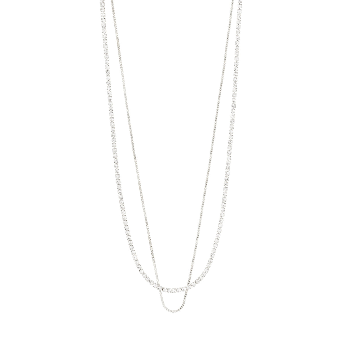 MILLE crystal layered necklace 2-in-1