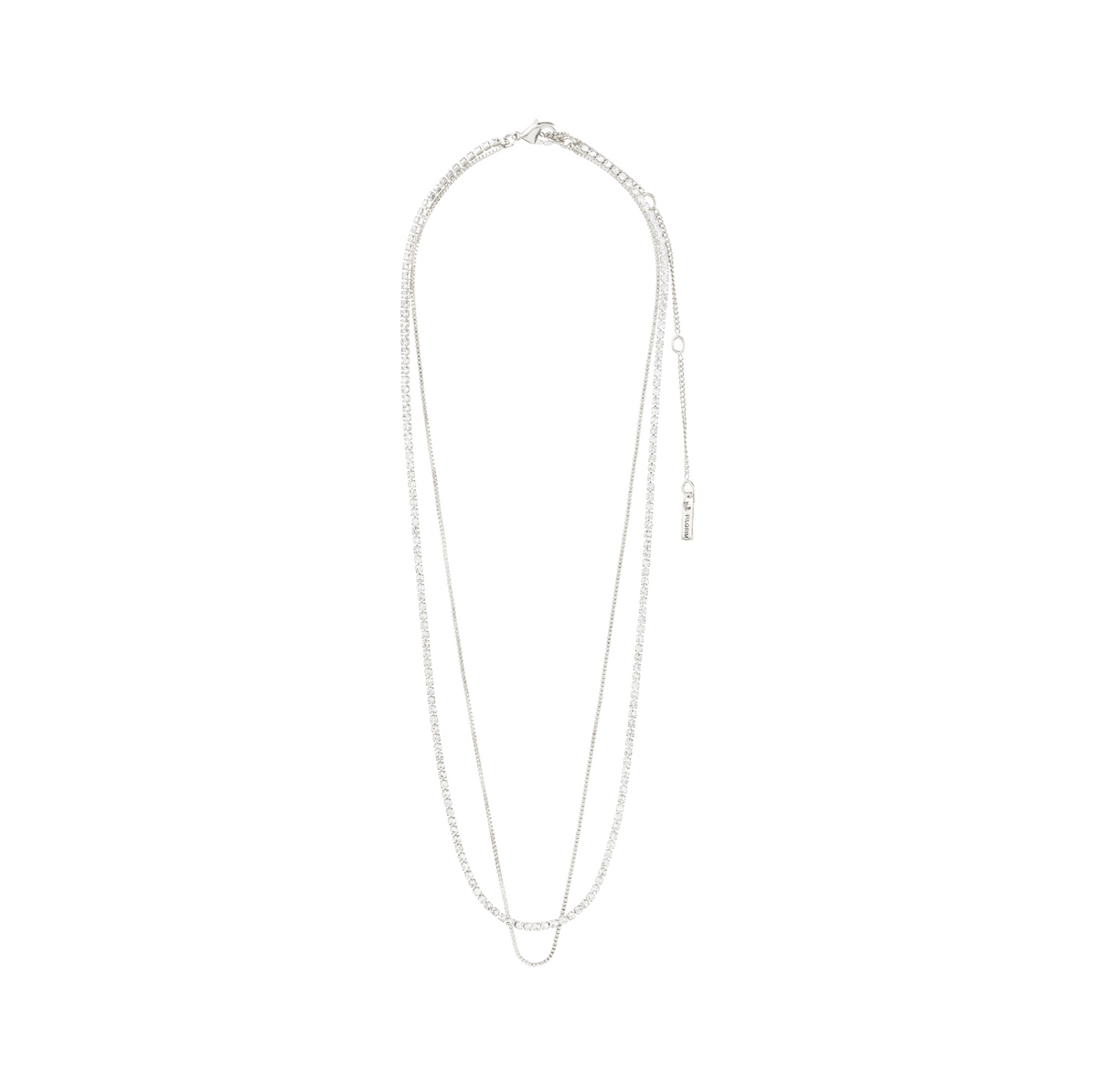 MILLE crystal layered necklace 2-in-1