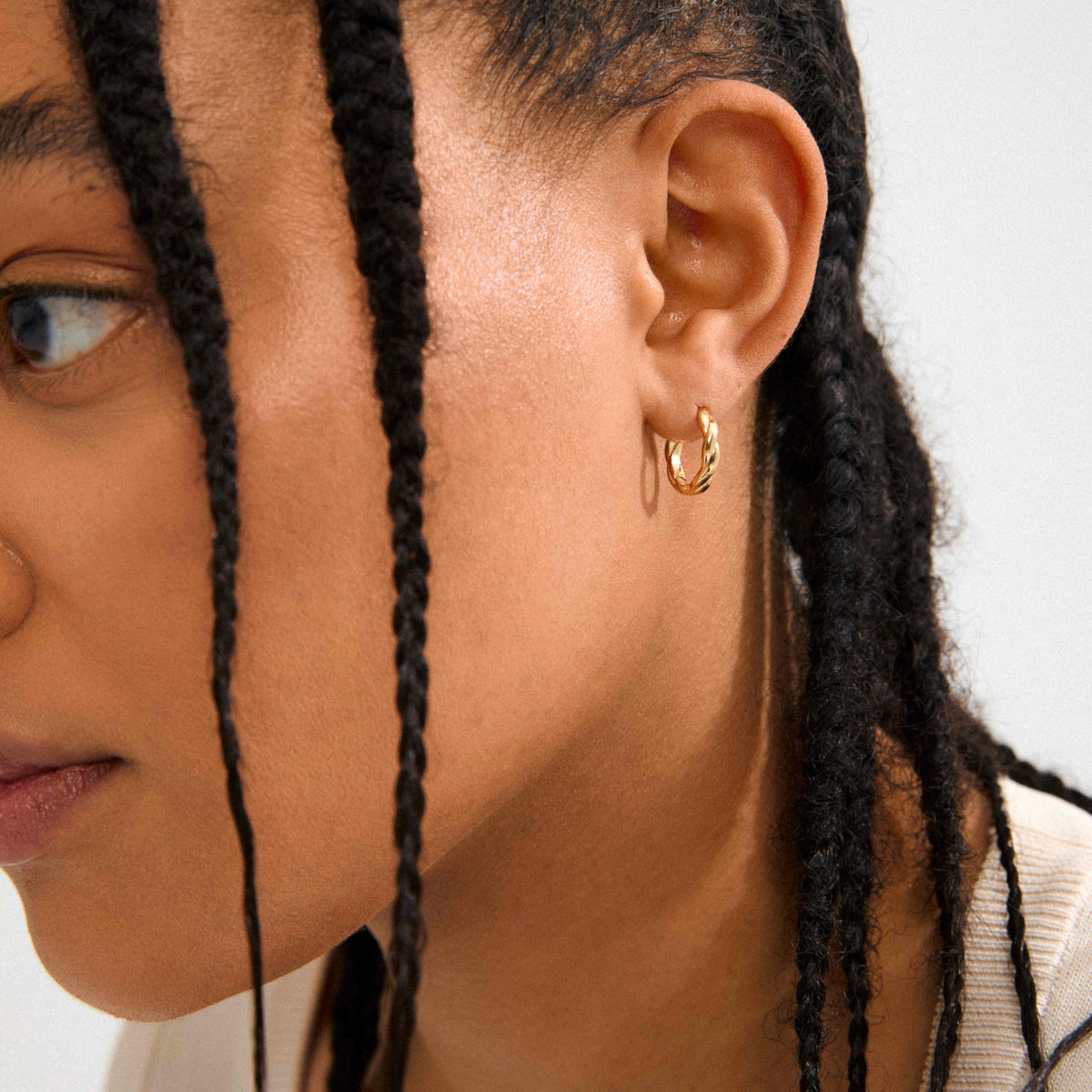 DECLAN recycled twisted hoop earrings