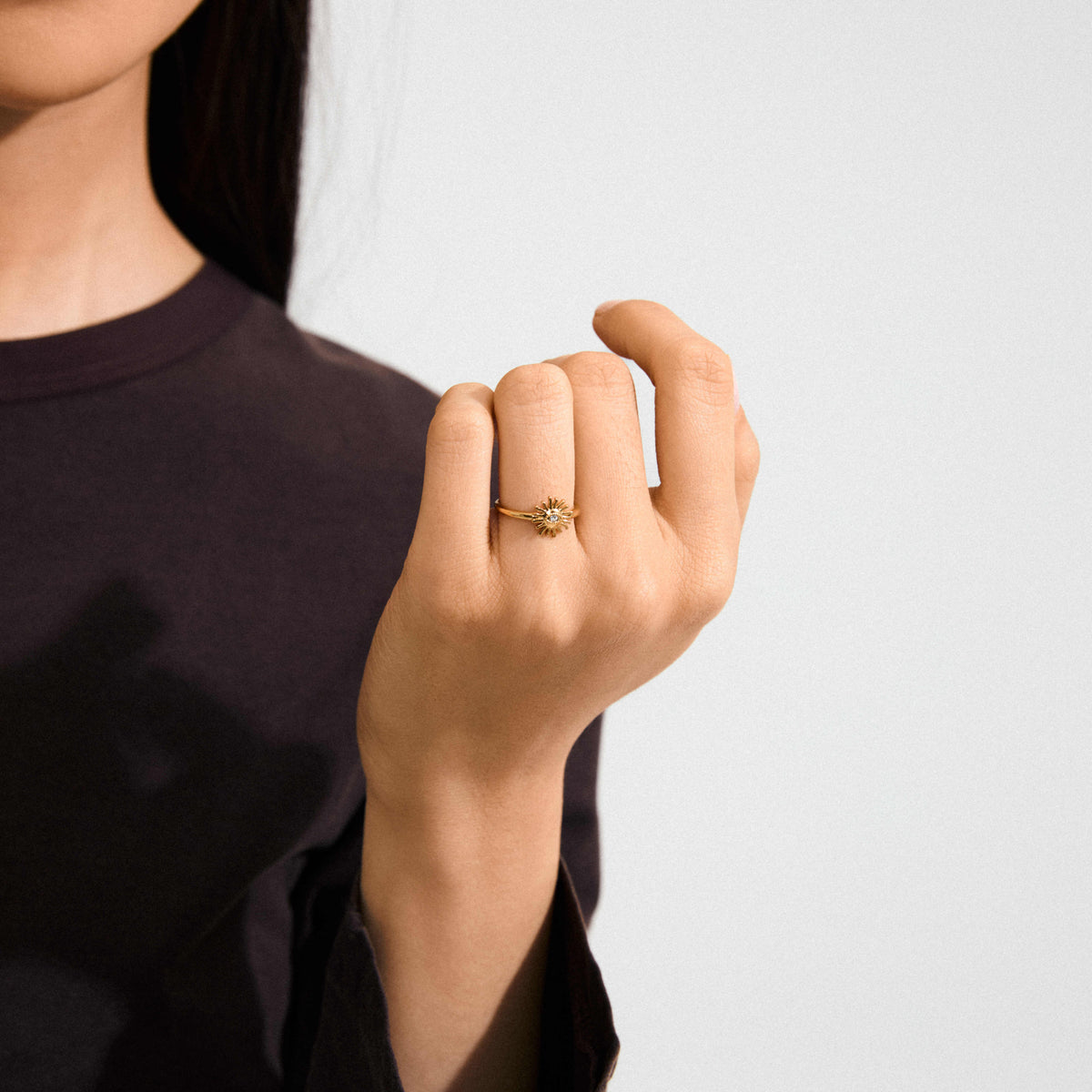 LULU recycled sun stack ring