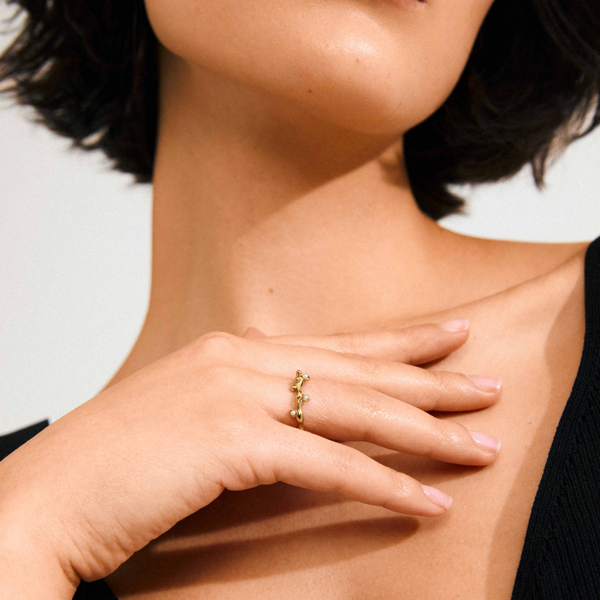 LULU recycled magic pearls stack ring