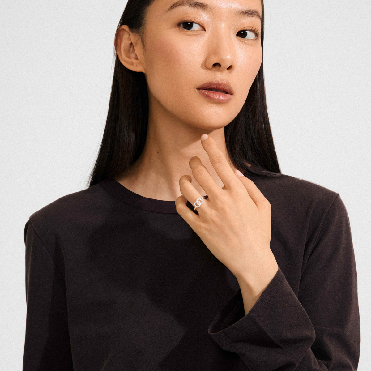 LULU recycled crystal halos stack ring